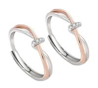 Genérico Anillos de Nudo Infinito con Forma de Corazón para Mujer, Anillo de Amistad con Nudo para Madre e Hija, Anillos Ajustables Abiertos (A+2PCS)