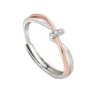 Genérico Anillos de Nudo Infinito con Forma de Corazón para Mujer, Anillo de Amistad con Nudo para Madre e Hija, Anillos Ajustables Abiertos (Rose Gold)