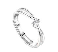 Genérico Anillos de Nudo Infinito con Forma de Corazón para Mujer, Anillo de Amistad con Nudo para Madre e Hija, Anillos Ajustables Abiertos (Silver)