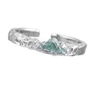 Genérico Anillos de pareja de compromiso de amor, diseños de mar de montaña y accesorio de dedo de tamaño ajustable, joyería hecha a mano, anillos de aniversario