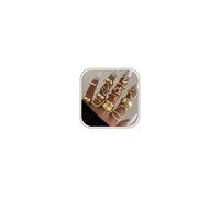 Genérico Anillos gruesos de oro y plata para mujer, anillos de nudillos apilables de oro y plata, anillo gruesos abiertos para el pulgar para mujeres y adolescentes (15 piezas de oro 1)