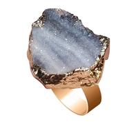 Genérico Anillos llamativos para mujer: banda de ajustable, joyería de en bruto, elegante accesorio de piedras preciosas | Regalo de de, joyería hecha a mano, familiares amigos col