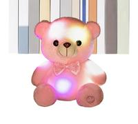 Generico Animadi peluche luminoso, osito brillante suave de 20 cm | Peluche suave para niños con LED, para niños y niñas, salón, habitación de juegos, oficina, salón y dormitorio