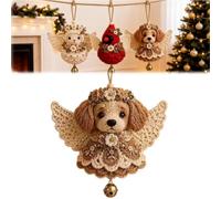 Genérico Animal Angel Crochet Ornament DIY Kit,Beginner Friendly Cute Animal Shape Hanging Decor Craft Set with Soft Yarn,Tree Decoration Craft for Adults, for Handmade Lovers Gift