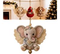 Genérico Animal Angel Crochet Ornament DIY Kit,Beginner Friendly Cute Animal Shape Hanging Decor Craft Set with Soft Yarn,Tree Decoration Craft for Adults, for Handmade Lovers Gift