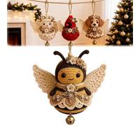 Genérico Animal Angel Crochet Ornament DIY Kit,Beginner Friendly Cute Animal Shape Hanging Decor Craft Set with Soft Yarn,Tree Decoration Craft for Adults, for Handmade Lovers Gift
