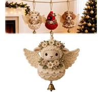 Genérico Animal Angel Crochet Ornament DIY Kit,Beginner Friendly Cute Animal Shape Hanging Decor Craft Set with Soft Yarn,Tree Decoration Craft for Adults, for Handmade Lovers Gift
