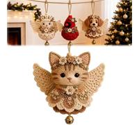 Genérico Animal Angel Crochet Ornament DIY Kit,Beginner Friendly Cute Animal Shape Hanging Decor Craft Set with Soft Yarn,Tree Decoration Craft for Adults, for Handmade Lovers Gift