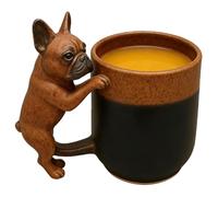 Genérico Animal Coffee Mug, 3D Dog Shaped Drinking Cup, French Bulldog Coffee Cups, Shaped Like Ceramic Dogs With A Stainless Steel Inner Liner, Household Milk Mug For Tea Espresso Milk