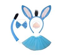 Genérico Animal Cosplay Costume, Toddler Furry Tail Ears Headband, Cute Skirt Nose Bow Tie Set, Halloween Party Masquerade Outfit for Kids and School Play Dress Up Events