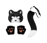 Genérico Animal Cosplay Masque, Costume Face Cover With Tail And Paw Gloves