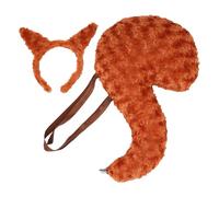 Genérico Animal Costumes, Squirrel Ears Headband and Tail, Cute Outfit Set, Plush Soft Cosplay Accessories for Kids, School Performances, Birthday Parties, Halloween, Zoo Events