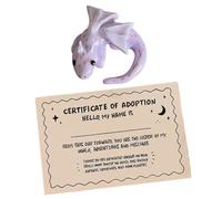 Genérico Animal de Bolsillo - Mini estatua relajante de dragón de 7,8 x 6 cm con tarjeta de inspiración, figura antiestrés, tótem de motivación de escritorio, bolsillos pequeños,