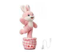 Genérico Animal de Peluche Conejo - Conejo Hablando, Juguete de Peluche Interactivo con Música y Movimiento Diversión para el Entretenimiento | Compañero Lindo para Niños Y F