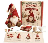 Genérico Animal en Patchwork para ti mismo - Crea tus propios animales adorables: GNOME, Chat de Patchwork 3D, Proyecto de costura para adultos y principiantes. Casa y (rojo, 10cm)
