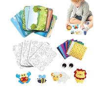 Genérico Animal Foil Art, Cartoon Kids Stickers, Creative Craft Kit, Fun Activity, No Design, 10 Sheets, Engaging Toy For Home, Art Class, School Projects, Party Activities
