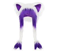 Genérico Animal Hat - Soft Warm Cat Ear Beanie | Animal Cute Hats with Braids | for Outdoor Indoor Cosplay Stage Celebration Party Holiday Decor Winter Women Girls Boys Kids Teen