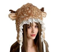 Genérico Animal Hats - Cute Soft Plush Antler Print Cosplay Hat, Fun Winter Travel Birthday Holiday Party Costume, Ideal for Cosplay, Comedy, Stage and Indoor Outdoor Use Festive Events 21 Inches
