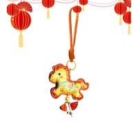 Genérico Animal Keychain - Spring Festival Fortune Trinket for Gifting | Velvet Scented Brocade Pocket plus Cord & Ancient Coin Accents for Backpacks, Luggage, Handbags and Vehicle Mirrors