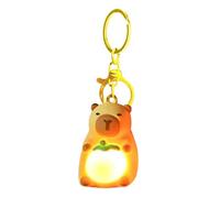 Generico Animal Keyring - Lighted Cartoon Pendant, Funny Capybara Charm, Realistic Doll Accessory, Creative Backpack Trinket | Glowing Decorative Toy Ornament For Birthday Wallets Purses, amarillo