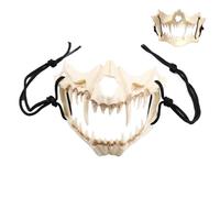 Genérico Animal Skull Half Masquerade, Halloween Face, Teeth Party Cosplay, Creepy Dress Up Prop Main Feature, Carnival Accessory With Usage For Performance Role Play Holiday Celebration Gathering
