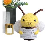 Genérico Animales de Crochet positivos: muñeca Divertida, muñeca de Abejas con Tarjeta de Apoyo Emocional, Lindas muñecas Happy Bee | Mini Abejas Animales Hechas a Mano para Alivio del estr