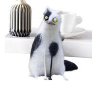 Genérico Animales De Fieltro Pequeños,Escultura de Gato con Ojos Grandes y Diseño Encantador - Figuras Decorativas de Animales para Mesa - para Niños Adolescentes Coleccionistas y Decoración de