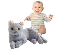 Generico Animales de peluche gato - Animal de gato realista,Juguete de la felpa del cojín del 3D, juguete del lindo Juguete realista Excelente regalo para los