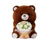 Genérico Animales De Peluche, Muñeca con Ramo, Juguete de Peluche con Flores, Juguete De Felpa Suave Y Abrazable Regalo Afectivo para Novia Esposa Niña En Cumpleaños Boda Navidad Y Día del Amor