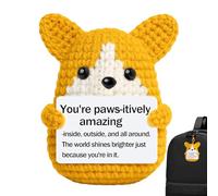 Genérico Animales Positivos de Amigurumi - Muñeco de Peluche Perrito con Mensaje Positivo,Muñeco de Ganchillo,para Mamá Papá Hija Hijo Hermana Amigos Adolescentes Mujeres Compañeros