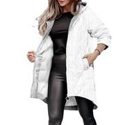 Genérico anorak mujer invierno Abrigos Mujer Invierno Chaqueta Con Cremallera De Piel Sintética Cálido Larga Plumifero Cortavientos Con Bolsillos Plumiferos abrigo azul marino