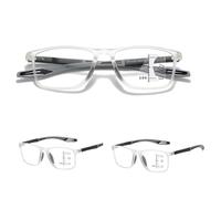 Genérico Anteojos de lectura Deportivo TR90 Bisagras Resorte multifocales fotocromáticas Gafas de Lectura para unisex(Transparent/Gray,4.0x)