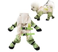 Genérico Anti Dirt Pants for Dogs, Waterproof Dog Boots Rain Boots with Suspender, Adjustable Pet Anti Dust Pants, Anti-Slip, Rain Snow Walking Hiking for Small, Medium Dog (Green,XL)