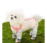 Genérico Anti Dirt Pants for Dogs, Waterproof Dog Boots Rain Boots with Suspender, Adjustable Pet Anti Dust Pants, Anti-Slip, Rain Snow Walking Hiking for Small, Medium Dog (Pink,M)