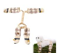 Genérico Anti Dirt Pants for Dogs, Waterproof Dog Boots Rain Boots with Suspender, Adjustable Pet Anti Dust Pants, Anti-Slip, Rain Snow Walking Hiking for Small, Medium Dog (Khaki,M)