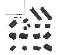 Genérico Anti Dust Plug - Computer Port Cover | 16PCS Soft Silicone Dust Covers For Laptop PC Ports, Protective Stoppers For RJ45 USB Audio Type C Interfaces, Universal Device Maintenance Accessory