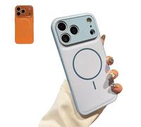 Genérico Anti-Fingerprint Magnetic Phone Case for 12-17 Series, Solid Color Matte Magnetic Case, Anti-Scratch Shockproof Protective Cases (15pro,Blue)