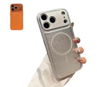 Genérico Anti-Fingerprint Magnetic Phone Case for 12-17 Series, Solid Color Matte Magnetic Case, Anti-Scratch Shockproof Protective Cases (17,Silver)