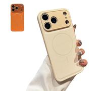 Genérico Anti-Fingerprint Magnetic Phone Case for 12-17 Series, Solid Color Matte Magnetic Case, Anti-Scratch Shockproof Protective Cases (13,Beige)
