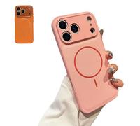 Genérico Anti-Fingerprint Magnetic Phone Case for 12-17 Series, Solid Color Matte Magnetic Case, Anti-Scratch Shockproof Protective Cases (14pro,Pink)