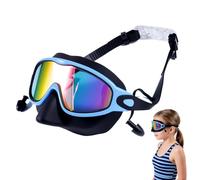 Genérico Anti Fog Swim Goggles, Kids Swim Masque, Nose Cover with Ear Protection Set, 6.46x3.07 Inches Soft Silicone Waterproof Goggles, Streamlined Comfort Style for Boys Girls Water Play