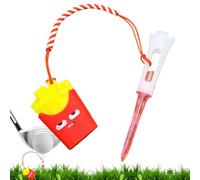 Generico Anti-Lost Golf Tee Hanger, Cartoon Training Ring, Cute Food Design, Flexible Loop Attachment, Lightweight Clip Style, Small Size, Excellent for Men, Women, Beginners, and Pro Practice Rounds