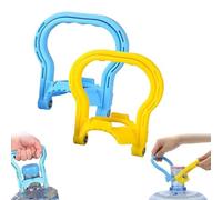 Genérico Anti-Slip Water Lifter - Home/Office Essential, anti slip water bottle lifter with ergonomic wide handle, Adjustable Ring Fit, Easy Grip Lifting for Home (Yellow+Blue)