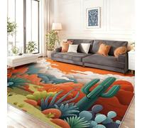 Genérico Antideslizante Alfombra Decoración Vistoso - Alfombras Estampado Dibujos Animados 3D Desierto Cactus Nube para Comedor Cocina Dormitorio Pasillo Decoración, 120 x 180 cm Franela Alfombra