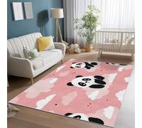 Genérico Antideslizante Lavable Alfombra 60 x 90 cm - Alfombras Pelo Corto Impresión Adorable Panda Nube, Rosa Moderna Alfombra Decorativas para Salon Dormitorio Sofá de Noche