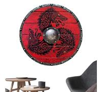 Generico Antiguo Escudo para Cosplay - Shield Soldado de Lobo de Madera | Prop de Disfraz Medieval Artesanal | Battle Ready Knight con Mango | Cosplay para Hombres Niños Halloween Par