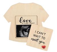 Generico Anuncio de embarazo - Marco de fotos de madera para ecografía | Ideas para anuncios de embarazo | Para casa, vacaciones, cumpleaños, revelación de sexo, reuniones familiares,