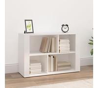 Genérico Aparador blanco 80 x 30 x 54 cm de madera de ingeniería, armario lateral con compartimentos de almacenamiento para libros, mueble biblioteca robusta para sala de estar