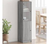 Genérico Aparador con Puerta de Vidrio Gris Sonoma 35x37x142 cm,Armarios y Almacenamiento,Aparadores-836446