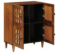 Genérico Aparador Nogal 60 x 33,5 x 75 cm Madera de Mango Maciza,Armarios y Almacenamiento,Almacenamiento para CD y DVD-4018250